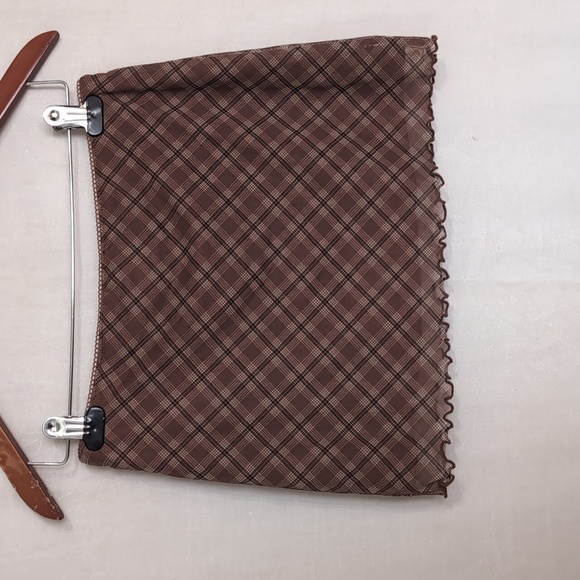 Divided by H&M Brown Plaid Mini Skirt Pull-On Size Small - Picture 5 of 5